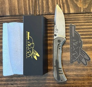 Half Face Blades Cav Folder, With Box And Sticker