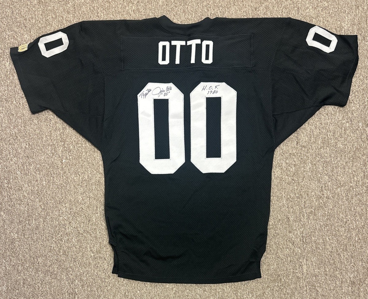 Jim Otto Oakland Raiders HOF 80 SIGNED Wilson Football Jersey #00