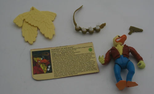VTG TMNT Ace Duck 1989 Figure Near Complete W/Card Missing Hat Playmates Turtles
