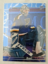 Brent Johnson RC 2000-01 In the Game Signature Series Blue 020/100 Blues #295 E3