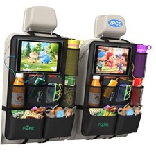 Back Seat Car Organizer,Kick Mats Back Seat Protector with 12 Storage Pockets