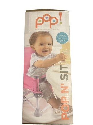 Summer Pop n Sit Portable Booster Chair, Pink Booster Seat for Indoor/Outdoor Us