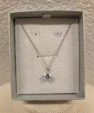 Zales Sterling Silver 18" Solitaire Pendant