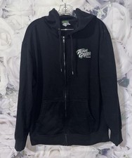 KAWASAKI TEAM GREEN  ZIP UP HOODED SWEATSHIRT - BLACK Size Large
