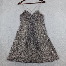Michael Michael Kors Dress M Grey Animal Print Silk Chain Strap Slip RN111818