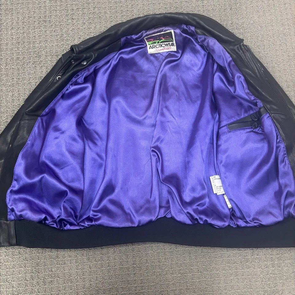 Chaqueta de moto de nieve Arctic Cat de colección grande de cuero negro para carreras ropa exterior para montar Foto 3 de 4