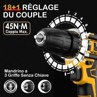 Set Trapano Avvitatore A Batteria 21V Sundpey - 255 Pezzi Con Cassetta Per Casa E Auto - Foto 4