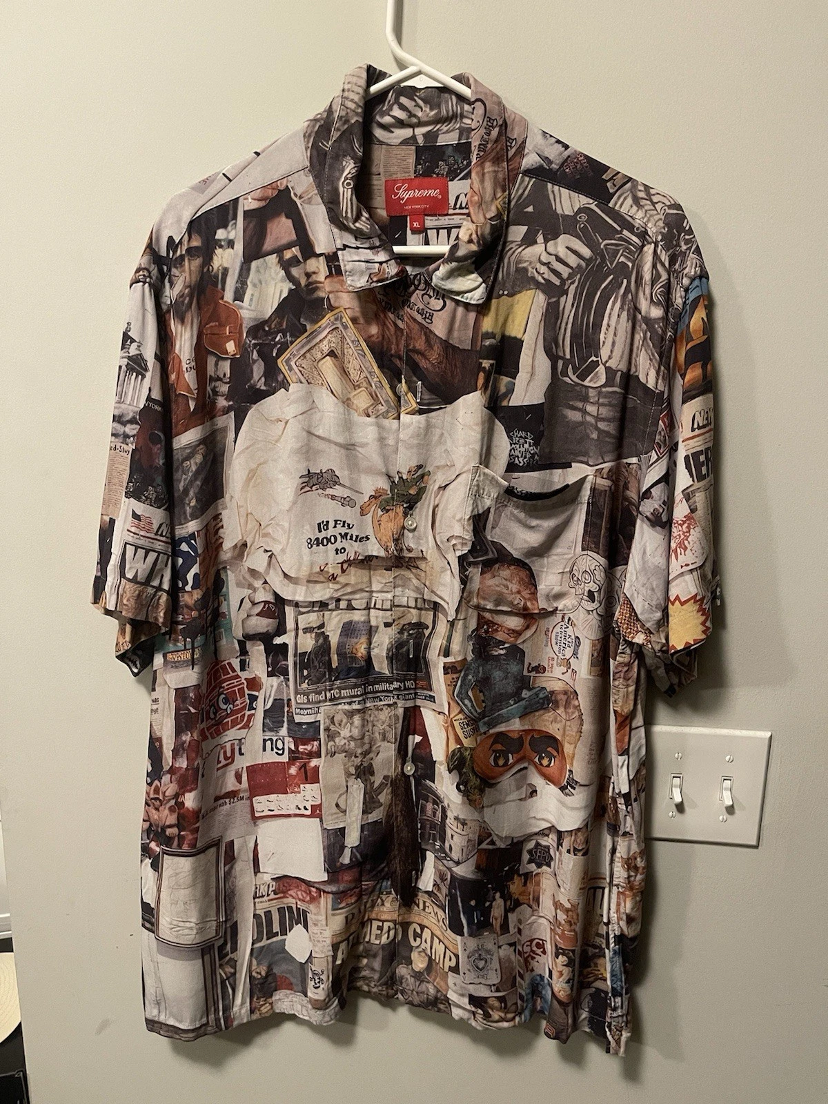 Chemise rayonne murale Supreme 2021 Dash’s Dan Colen Snow Artist neuve taille XL la plus basse $$