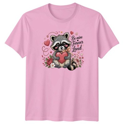 Be Mine Forever Loved Damen T-Shirt Valentinstag Waschbär Geschenk für Sie