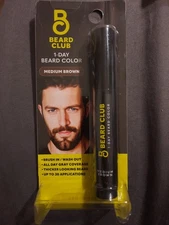 The Beard Club 1 Day Temporary Beard Dye for Men - MediumBrown Beard Mustache...