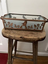 Party Lite Copper Butterflies Flowers And Dragonflies Candle Holder Planter