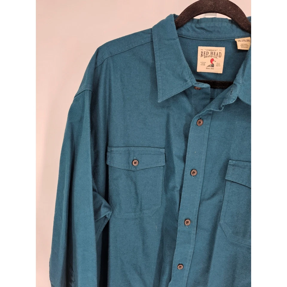 Camisa de vestir con botones de manga larga azul polar pelirroja para hombre talla 2XL Foto 2 de 4