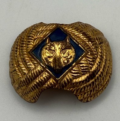 Vintage Cub Scouts Blue Wolf Neckerchief Slide Boy Scouts BSA Scout CS