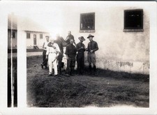 1930s Photo of US Army Soldiers Standing Outside Barracks