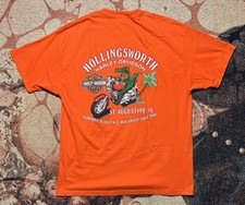 VINTAGE MADE IN USA 2000 Harley-Davidson St. Augustine Florida Tee Orange XL