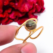 Labradorite Gold Plated 925 Sterling Silver Ring s.8.5 Su5, Christmas Gift