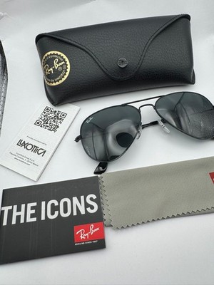 Ray-Ban Aviator ORB3025 Schwarz Grau 58mm Sonnenbrille Original RB3025 Italy + Etui