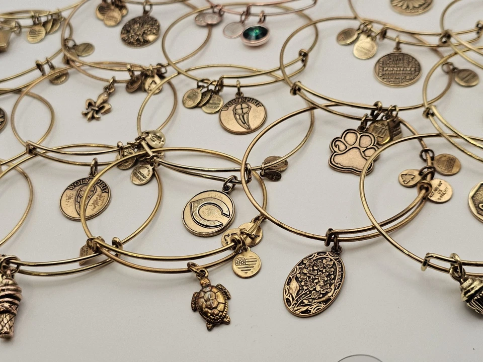 Alex Ani Alambre Dije Cuentas Oro Lote 5 Proyecto Pulsera De 33 Piezas ⭐️ Tal cual  Foto 3 de 4