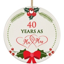 40th Anniversary Ornament 40 Years As Mr Mrs Christmas Ornament Keepsake Gift