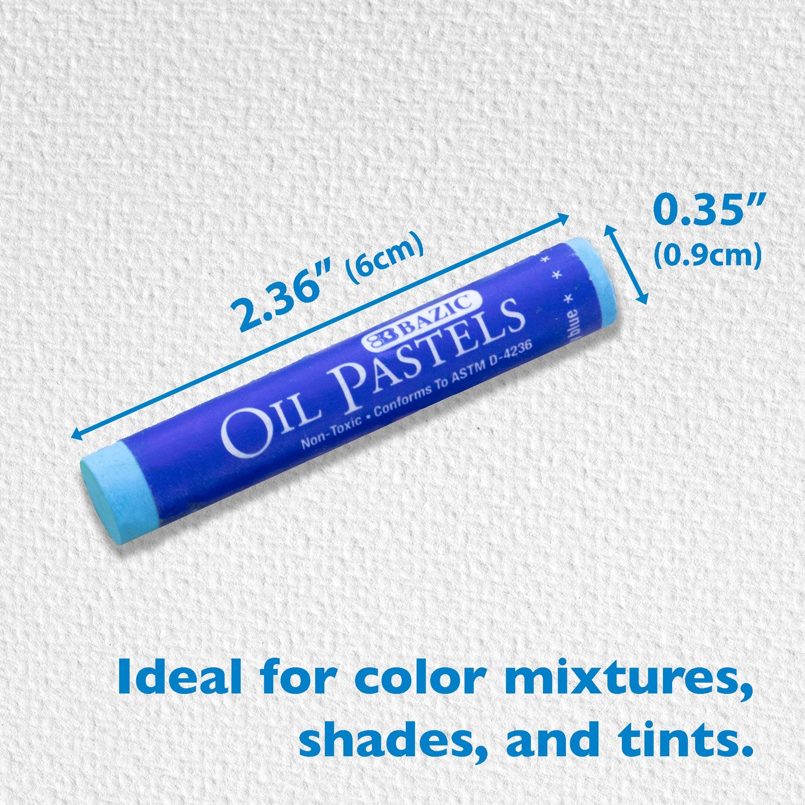 BAZIC 12 Colors Oil Pastels, pack of 24