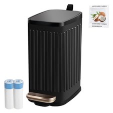 Small Dog Poop Trash Can Outside with Odor Filter, 1.3 Gal Stainless Steel Ou...
