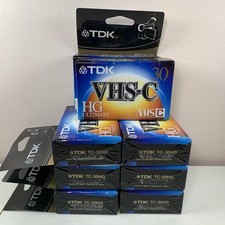 TDK VHS-C HG Ultimate TC-30HG Blank Camcorder Videotapes Lot Of 8 Sealed New