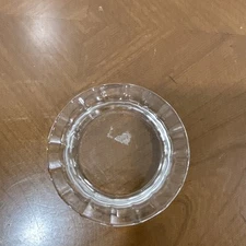 Vintage Clear Glass Round Cigar Ashtray Bowl Tray 4.5 in diameter