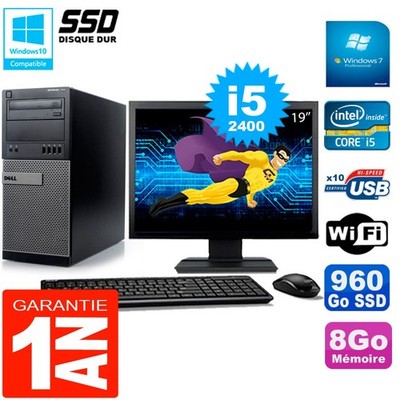 PC tour DELL 7010 Bildschirm 19 '' Core I5-2400 RAM 8Go Scheibe 960 GB SSD Wifi