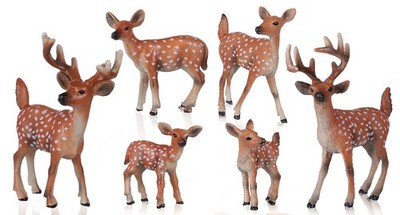 Tierfiguren 6 Stück Hirschfiguren Waldtiere Figuren für Weihnachtsdekoration ...