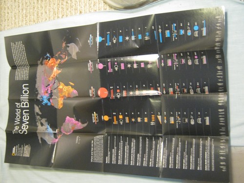 THE WORLD OF SEVEN BILLION MAP National Geographic March 2011 