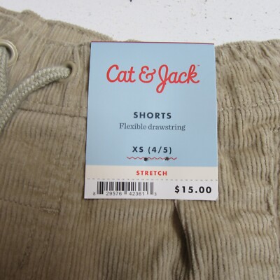 Short Cargo Cat & Jack Garçon XS (4-5 Ans) Marron, Taille élastique Et Poches