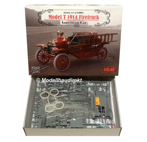 Ford T Model 1914 amerikanische Feuerwehr 1:24 ICM 24004 Bausatz NEU & OVP - Picture 2 of 3