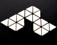 50 tiles - White 15 mm Triangles Ceramic Mosaic Tile Pieces - Glossy
