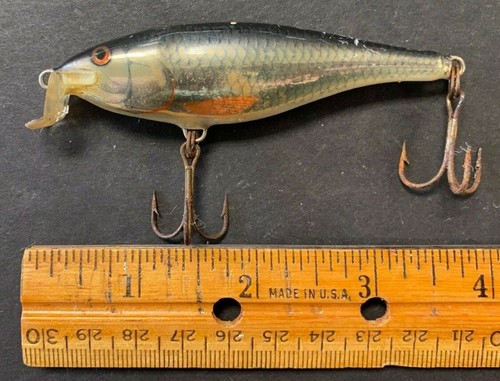 ANTIQUE VTG FISHING LURE *RAPALA* TREBLE HOOK ORANGE BLACK EYES - 第 1/5 張圖片