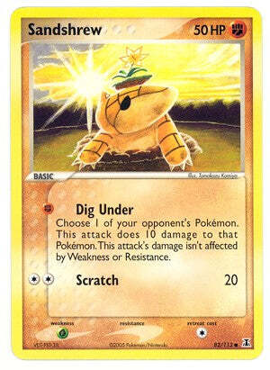 Pokemon EX Delta Species  82/113 Sandshrew Card