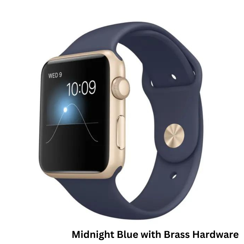 Apple Genuine Watch Silicone Sport Band Strap Blue Brass 45mm 44