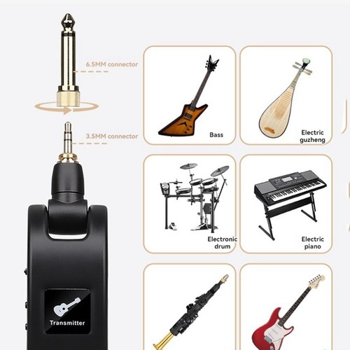 1x(2,4 GHz Récepteur émetteur guitare sans fil : Système guitare sans fil f8418 - Photo 5/10