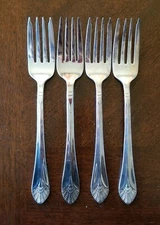 Lot of 4 International Silver Co. Manhattan Salad Forks 6 3/4"
