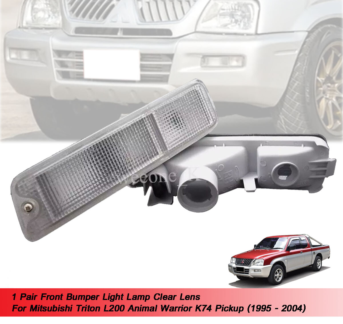 Clear Front Bumper Light Lamp For Mitsubishi L200 Animal Warrior