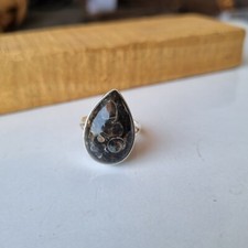 Unique Turritella Agate Gemstone Ring 925 Sterling Silver Gift For Her Love Ring