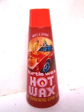 VINTAGE Turtle Wax HOT WAX SELF WIPE & SHINE CAR WASH BOTTLE -C-3 CORVETTE