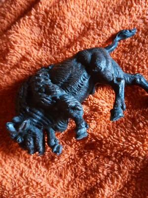 Tier Bison Stier 10 x 5 cm Kunststoff  alt Figur spielen 