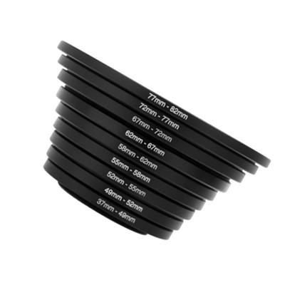  9 Pcs Step up Ring Set Lens Filter Thread Adapter Camera Converter