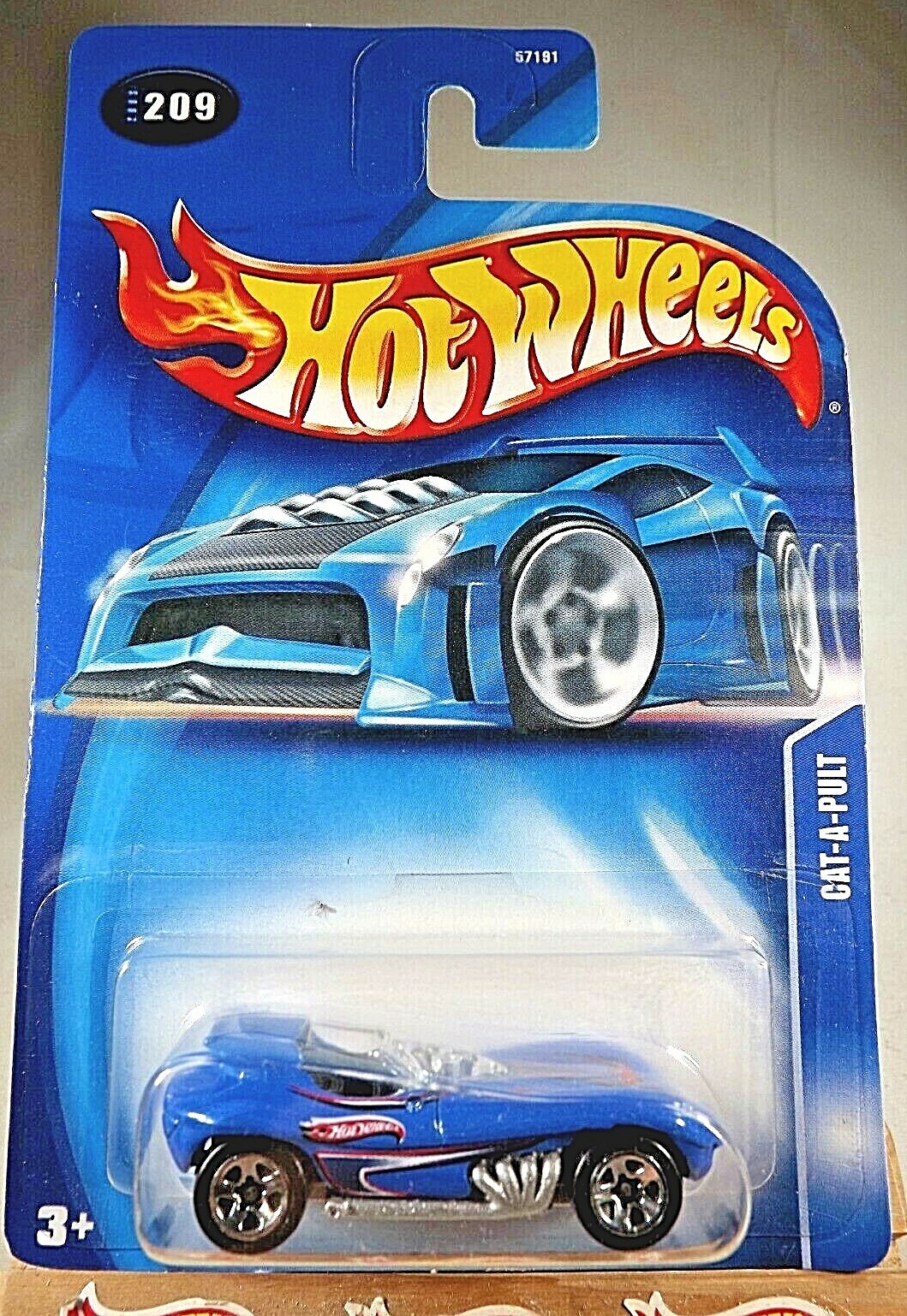 2003 Hot Wheels Mainline/Collector #209 CAT-A-PULT Blue Silver-Base w/Chrome 5Sp