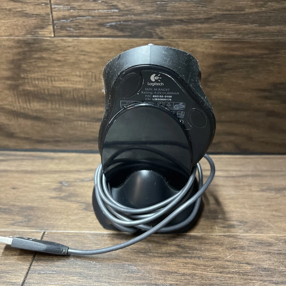 Logitech MX Laser M-RAG97 Black & Gray Wireless Mouse w/ Dock Charger &Adapter - Image 3 of 4