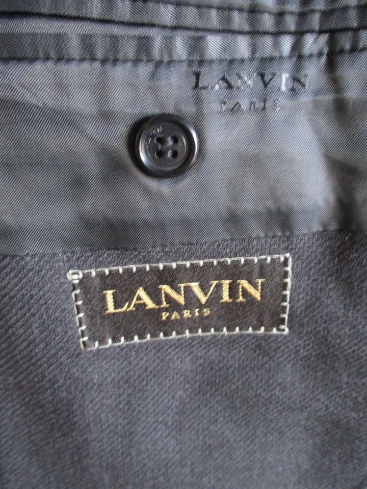 Lanvin Usado en Excelente Condición Gris Carbón Lana Virgen Cirujano Manga Doble Ventilación Chaqueta 60 46L Foto 4 de 4