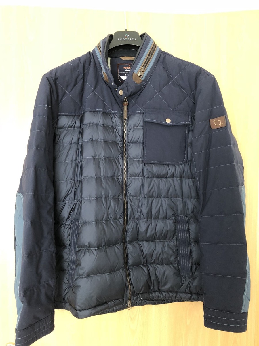 Handstich Jacke Daunenjacke Blau Neuwertig Grösse 58
