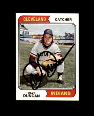 Dave Duncan Hand Signed 1974 Topps Cleveland Indians Autograph