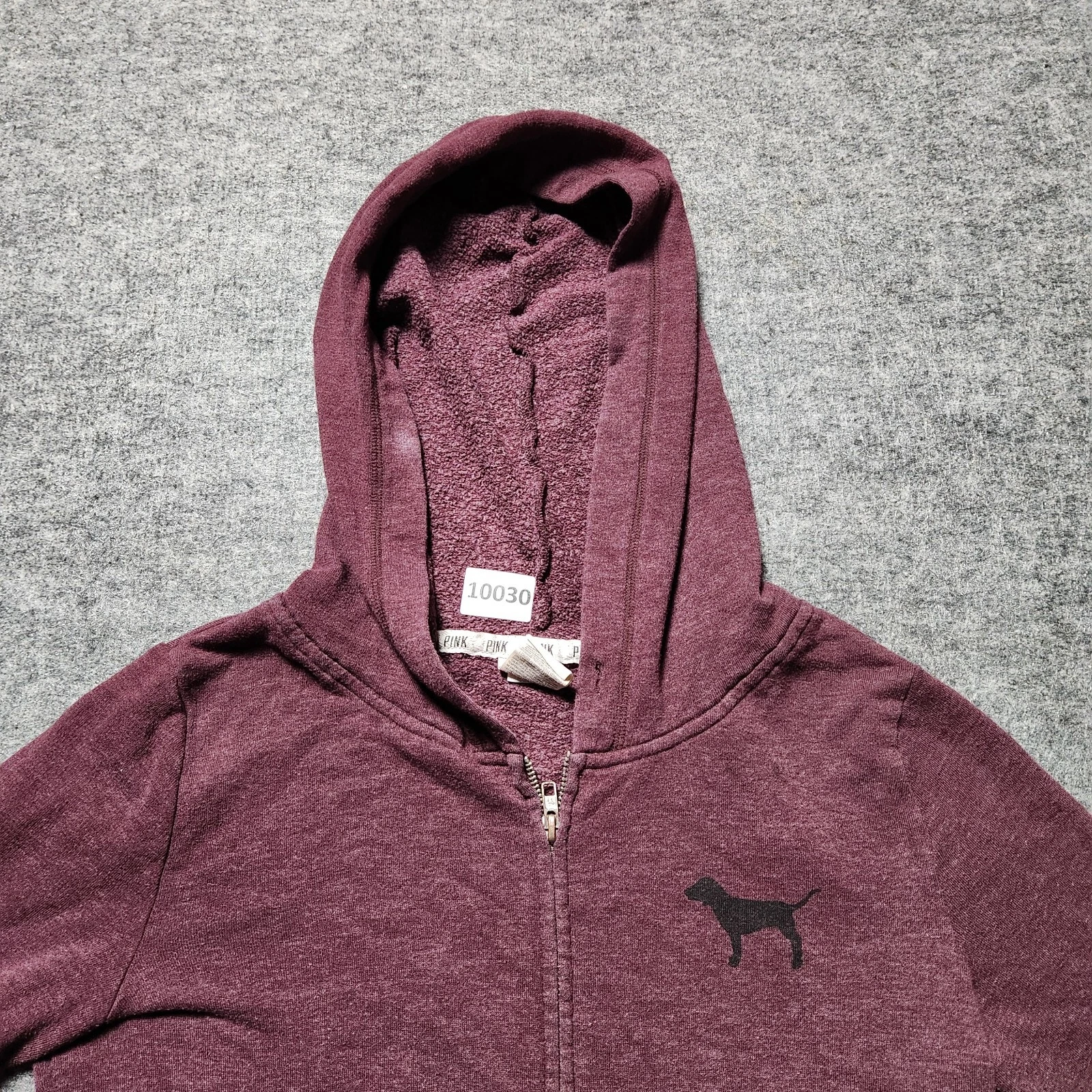 UNDERCOVER VICTORIA'S SECRET ROSA Felpa con cappuccio donna S rosso pullover cotone poliestere