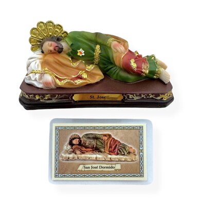 Imagen San Jose Dormido Tarjeta de Oracion Laminada 2 Pc Set Prayer Card Spanish